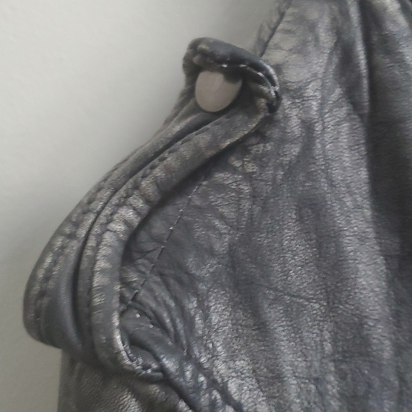 Muubaa Genuine Leather Distressed Crop Jacket Sz.6 - Picture 5 of 8